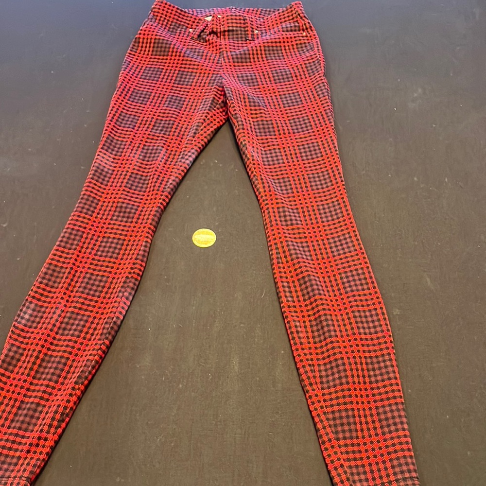 Plaided purple and red leggings